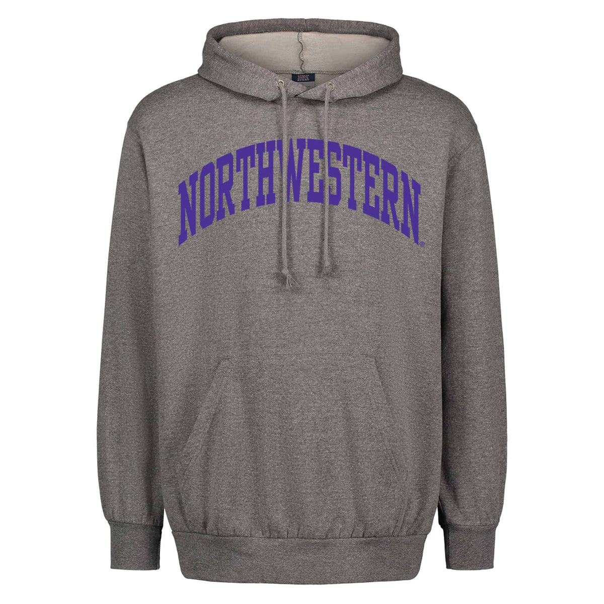 Northwestern University Wildcats Men's MV Fundamental Fleece Granite Hooded Sweatshirt with One Color Arch Design in Purple