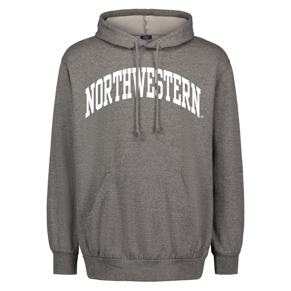 Northwestern University Wildcats Men's MV Fundamental Fleece Granite Hooded Sweatshirt with One Color Arch Design in White