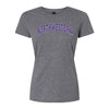 Northwestern University Wildcats Women's MV Softstyle Graphite Heather Tee Shirt with Two Color Northwestern Arch Design
