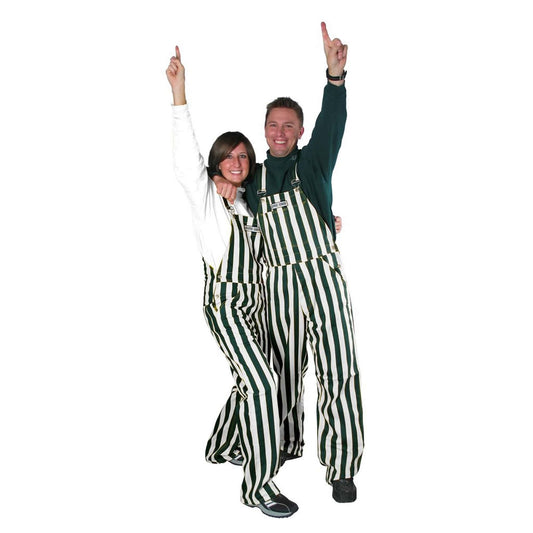 Green & White Adult Game Bib Overalls