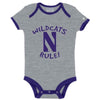 Northwestern University Wildcats Infant Grey Bodysuit Onesie with Wildcats Rule! Design