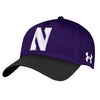 Northwestern University Wildcats Under Armour Adjustable Two-Tone Purple &amp; Black Hat with Stylized Northwestern N Design