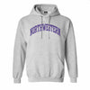 Northwestern University Wildcats Men's MV Fundamental Fleece Heather Grey Hooded Sweatshirt with One Color Arch Design