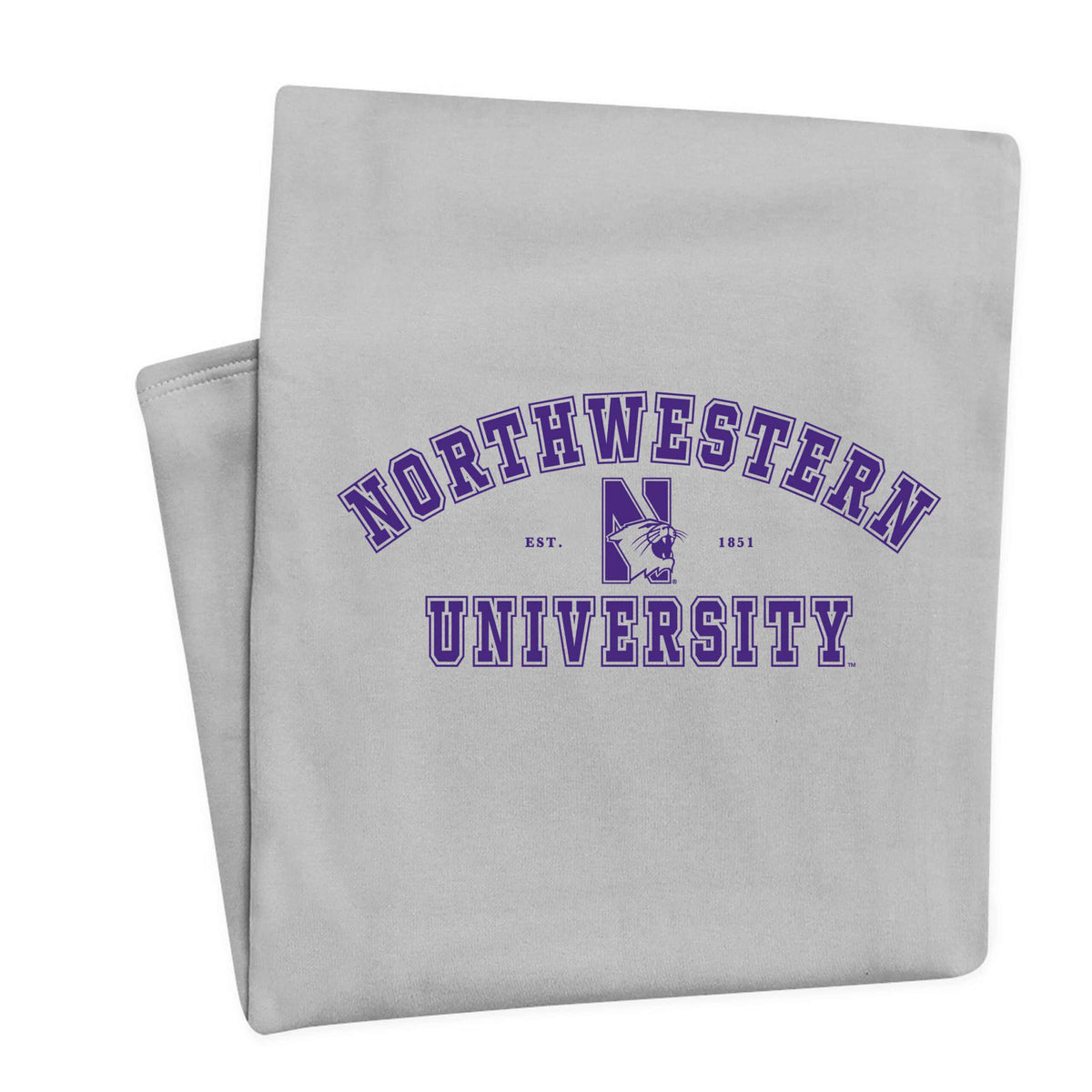 Northwestern University Wildcats Heather Grey Pro-Weave® Sweatshirt Blanket