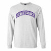 Northwestern University Wildcats Men's MV Heather Grey Classic Long Sleeve Tee with One Color Arch Design