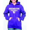 Northwestern University Wildcats Purple Hooded Sweatshirt with Northwestern Football Wildcat Design