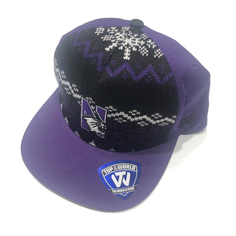 Northwestern University Wildcats Adjustable Snapback Christmas & Holiday Inspired Hat With N-cat Design