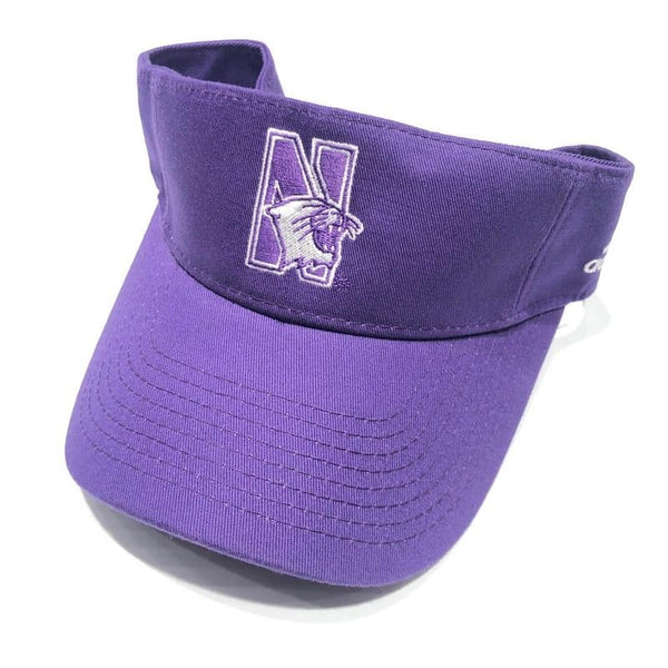 Northwestern University Wildcats Purple Velcroback Visor with N-cat Design