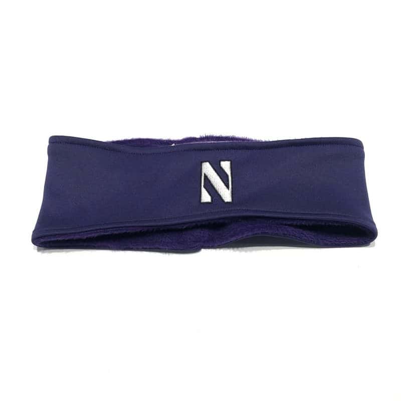 Northwestern University Wildcats Purple Fleece Headband With Stylized N Design