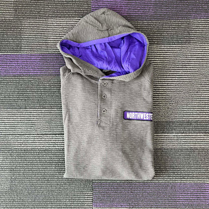 Northwestern University Wildcats Colosseum Men's Affirmative Hooded Henley Sweater