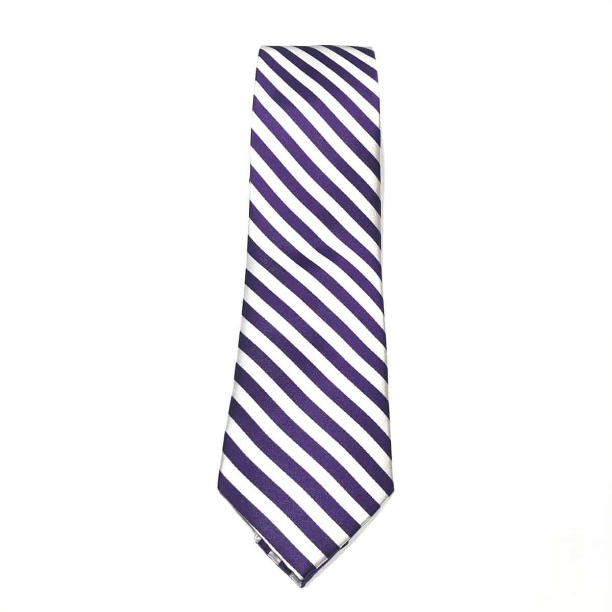 Purple & White Stripe Necktie