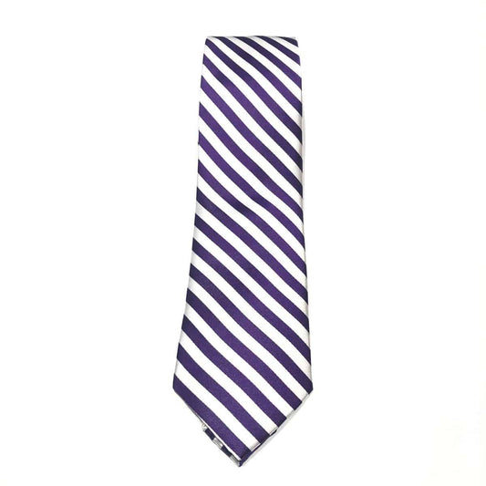 Purple & White Stripe Necktie