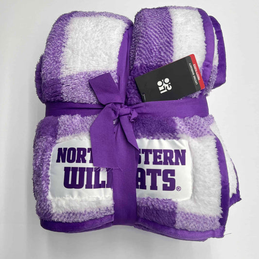 Northwestern University Wildcats Purple & White Buffalo Check Frosty Fleece