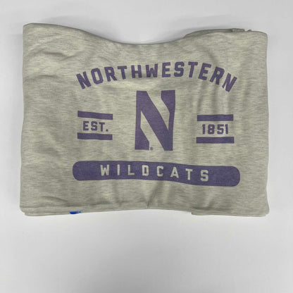 Northwestern University Wildcats Oatmeal Super-soft Sublimated Sweatshirt Blanket-2