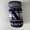 Northwestern University Wildcats Purple Sweatshirt Blanket with Applique Northwestern Design