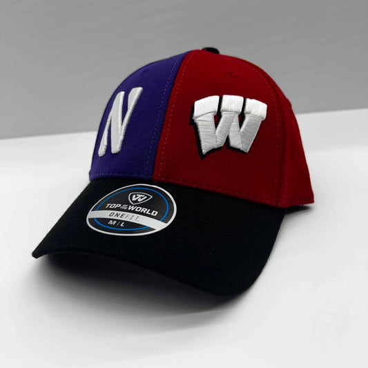 Northwestern University Wildcats House Divided Hat with Wisconsin Badgers
