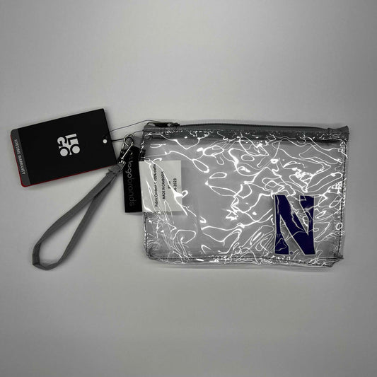 Northwestern University Wildcats Grey Accent Clear Wristlet