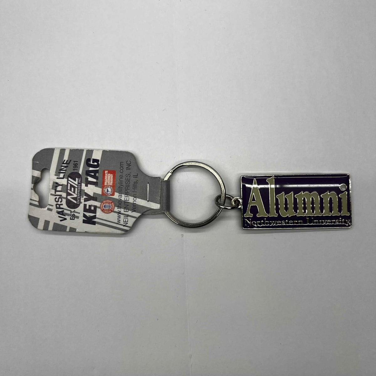 Northwestern University Wildcats Rectangular Alumni Keychain