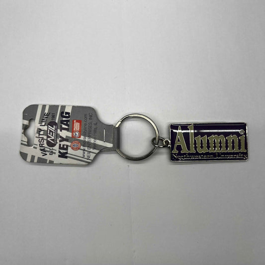 Northwestern University Wildcats Rectangular Alumni Keychain