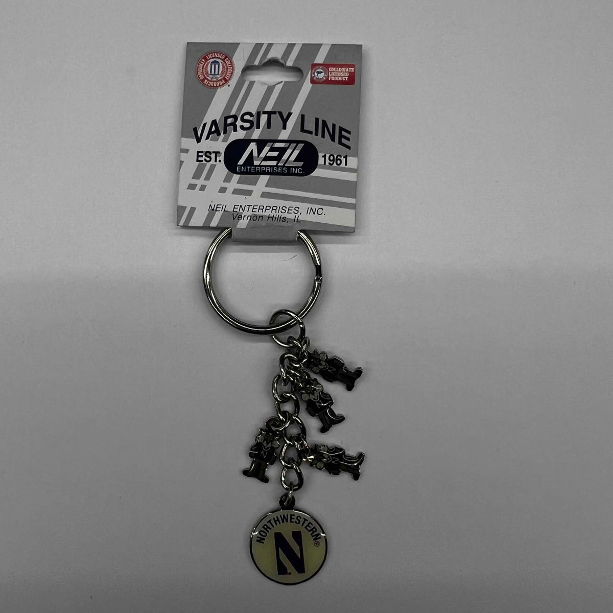 Northwestern University Wildcats Willie The Wildcat Charm Keychain