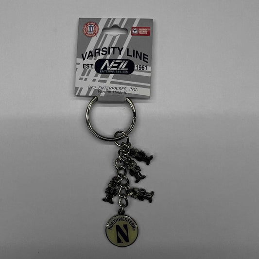 Northwestern University Wildcats Willie The Wildcat Charm Keychain