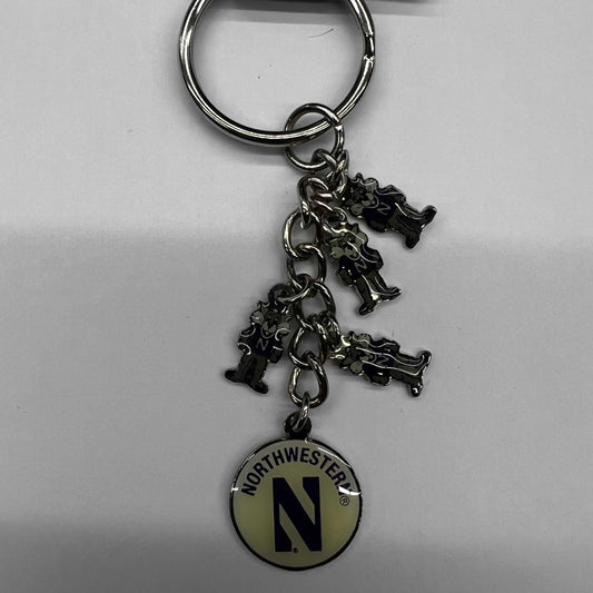 Northwestern University Wildcats Willie The Wildcat Charm Keychain -2