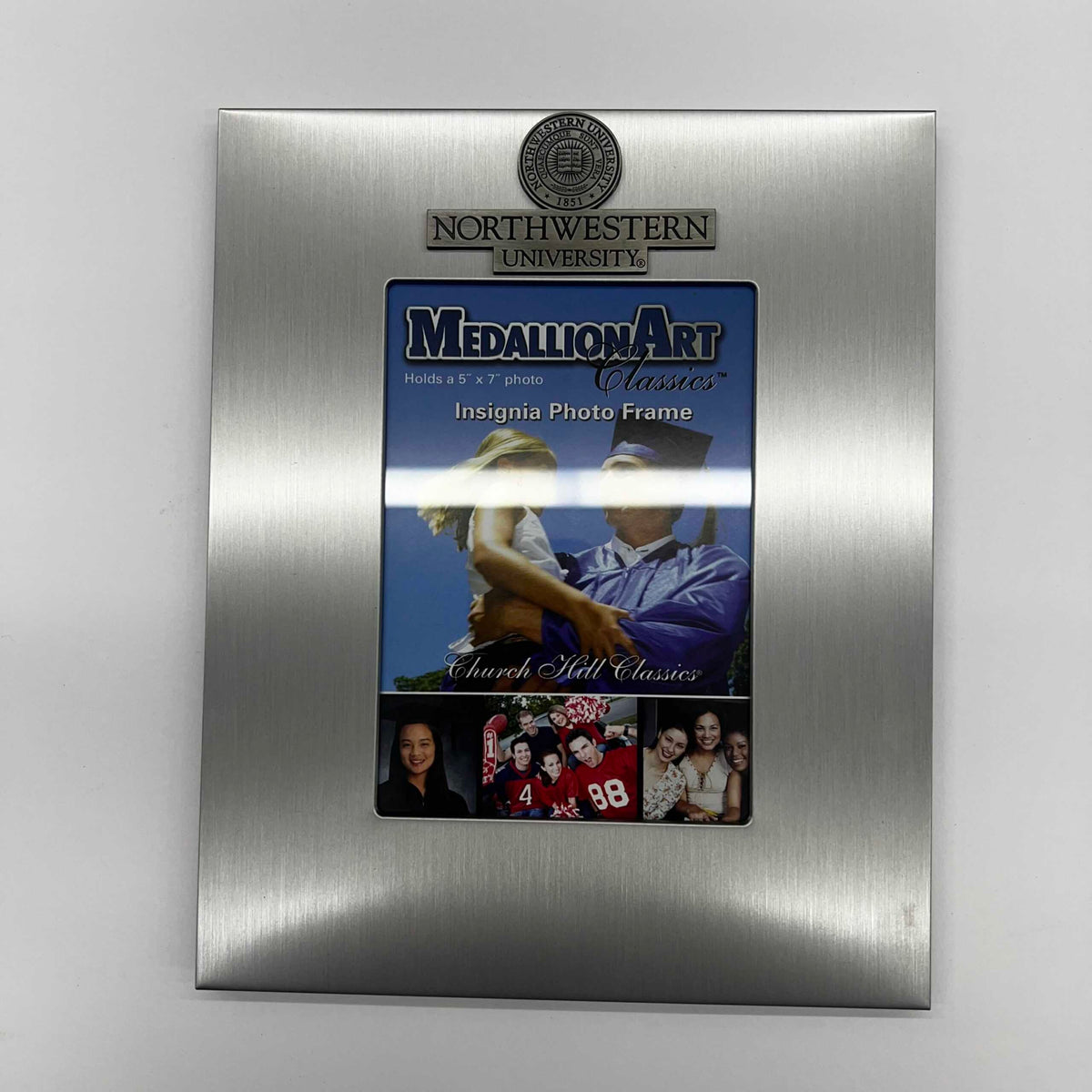 Northwestern University Wildcats 5"X7" Silver Picture Frame with Pewter Seal Design