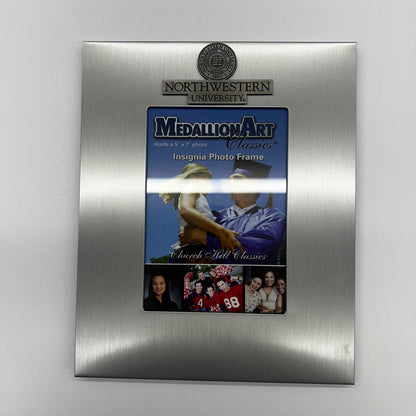 Northwestern University Wildcats 5"X7" Silver Picture Frame with Pewter Seal Design