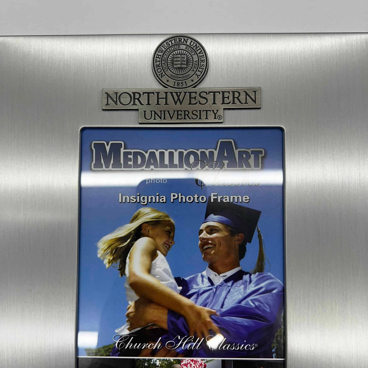 Northwestern University Wildcats 5"X7" Silver Picture Frame with Pewter Seal Design-5