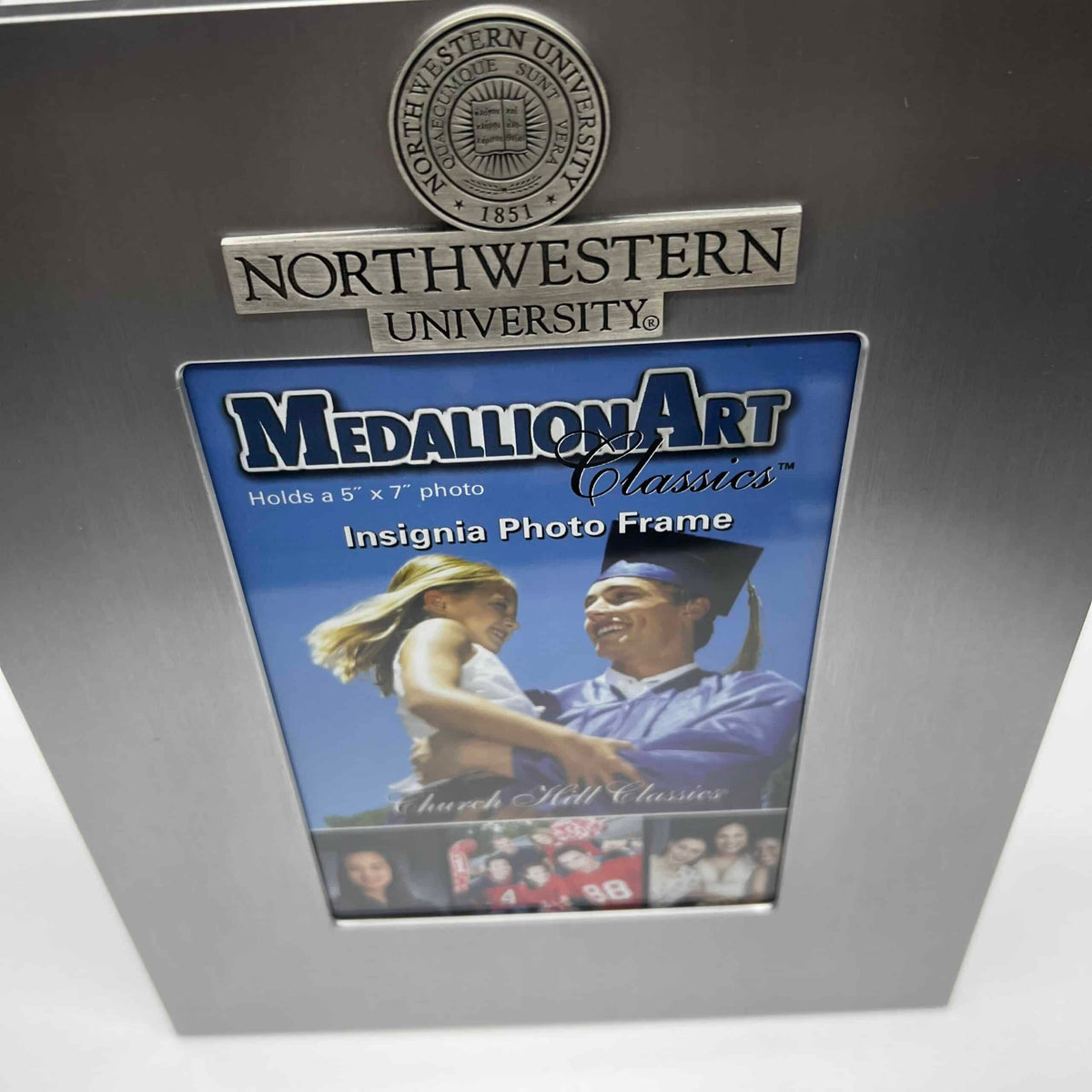 Northwestern University Wildcats 5"X7" Silver Picture Frame with Pewter Seal Design-4