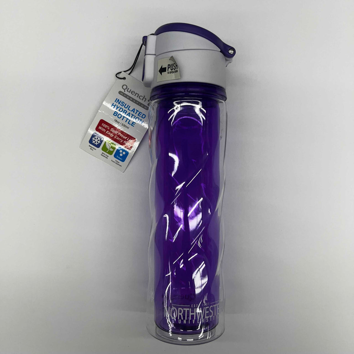 Northwestern University Wildcats 18oz Clear & Purple Insulated Hydration Bottle