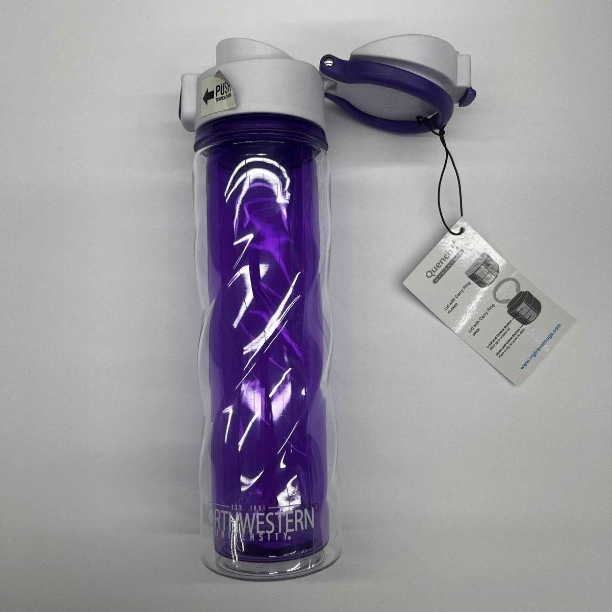 Northwestern University Wildcats 18oz Clear & Purple Insulated Hydration Bottle-5