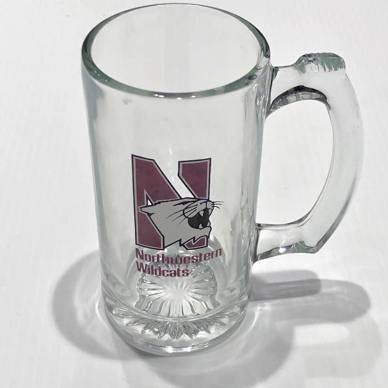 Northwestern University Wildcats 12 oz. Beer Mug with Multi Color N-Cat Design