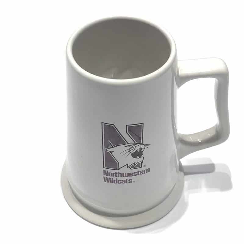 Northwestern Wildcats 26 oz. White Ceramic Stein with Multi Color N-Cat Design