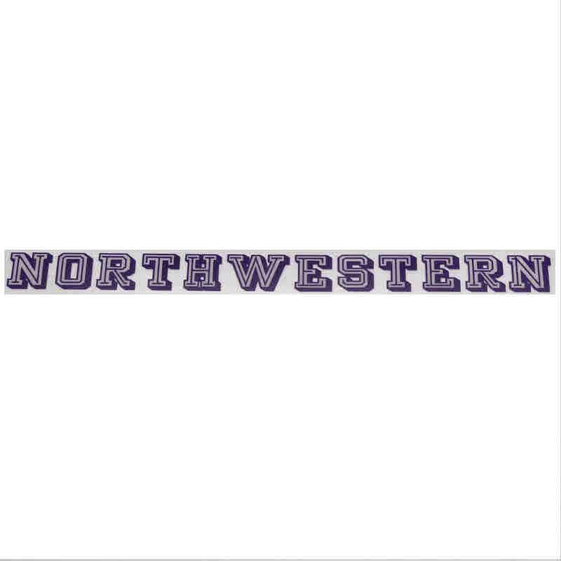 Northwestern University Wildcats Static Cling Inside Application Decal with Northwestern Design 1"X13"