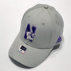 Northwestern University Wildcats Adidas Grey Constructed Flexfit Hat with N-Cat Design