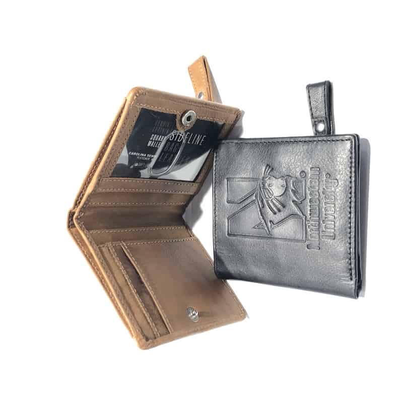 Northwestern University Wildcats Black Genuine Leather Square Snap Wallet