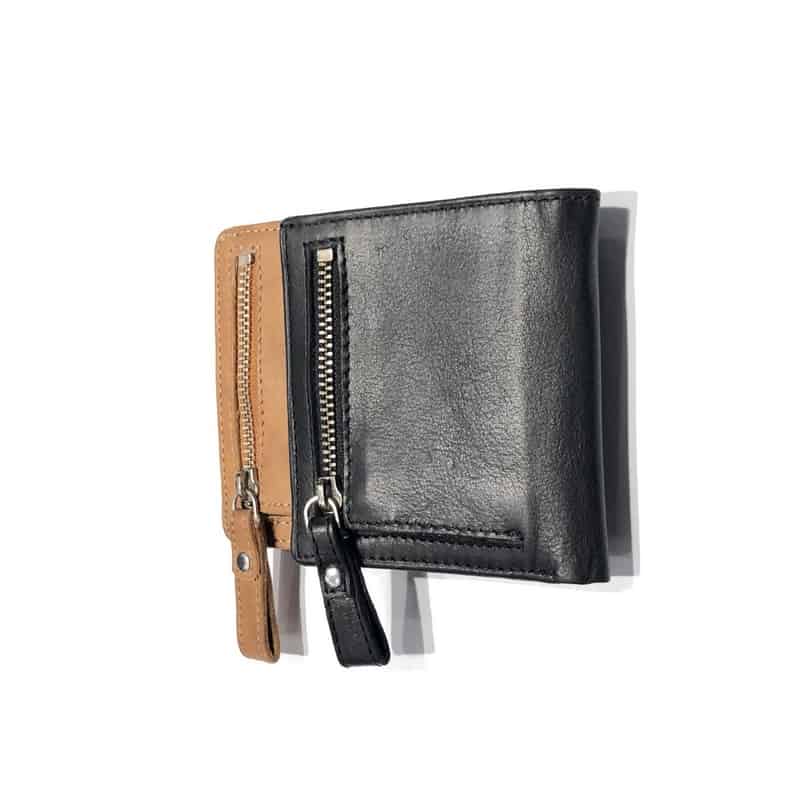 Northwestern University Wildcats Black Genuine Leather Square Snap Wallet