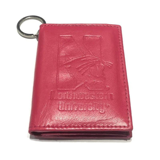 Northwestern University Wildcats Hot Pink Genuine Leather I.D. Holder Keychain