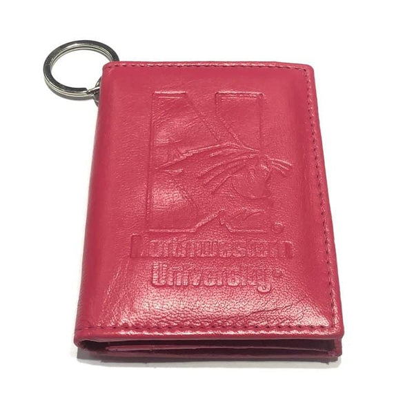 Northwestern University Wildcats Hot Pink Genuine Leather I.D. Holder Keychain