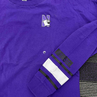 Northwestern University Wildcats Colosseum Ladies Purple All Around Oversized L/S Top with N-Cat Design