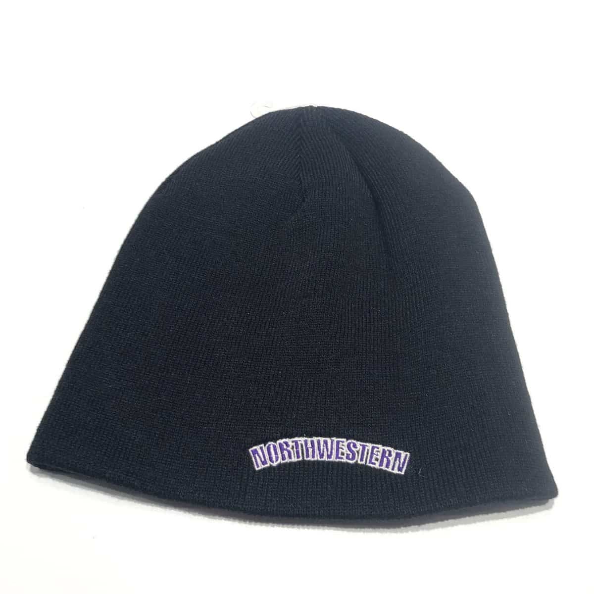 Northwestern University Wildcats Black Knit Hat with Stars & Stripes Stylized N Design-2