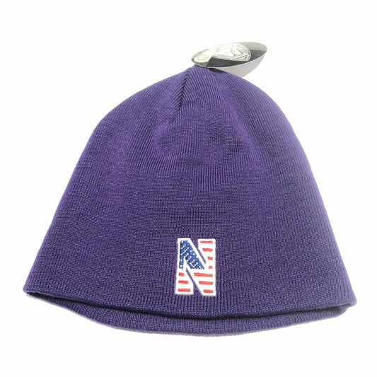Northwestern University Wildcats Purple Knit Hat with Stars & Stripes Stylized N Design