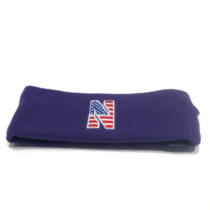 Northwestern University Wildcats Grey Knit Headband with Stars & Stripes Stylized N Design