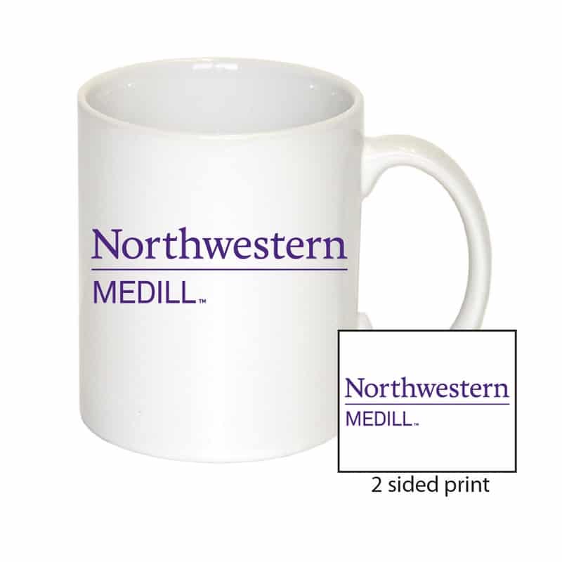 Northwestern University Wildcats 11 oz. White Ceramic Coffee Mug with Medill Design