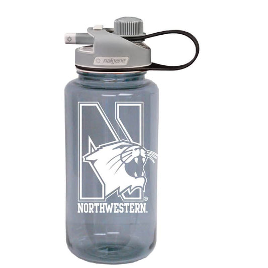 Northwestern University Wildcats 32 oz. Smoke Tritan Wide Mouth Sippy Nalgene Water Bottle with N-Cat Design