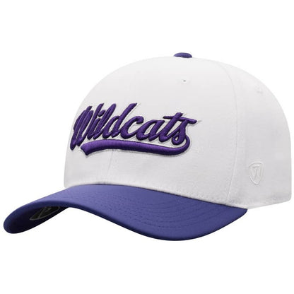 Northwestern University Wildcats Top Of The World Constructed Onefit Two Tone White/Purple Hat with Script Wildcats Design