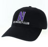 Northwestern University Wildcats Unconstructed Black Cotton Twill Hat with N & Ice Hockey Club Design