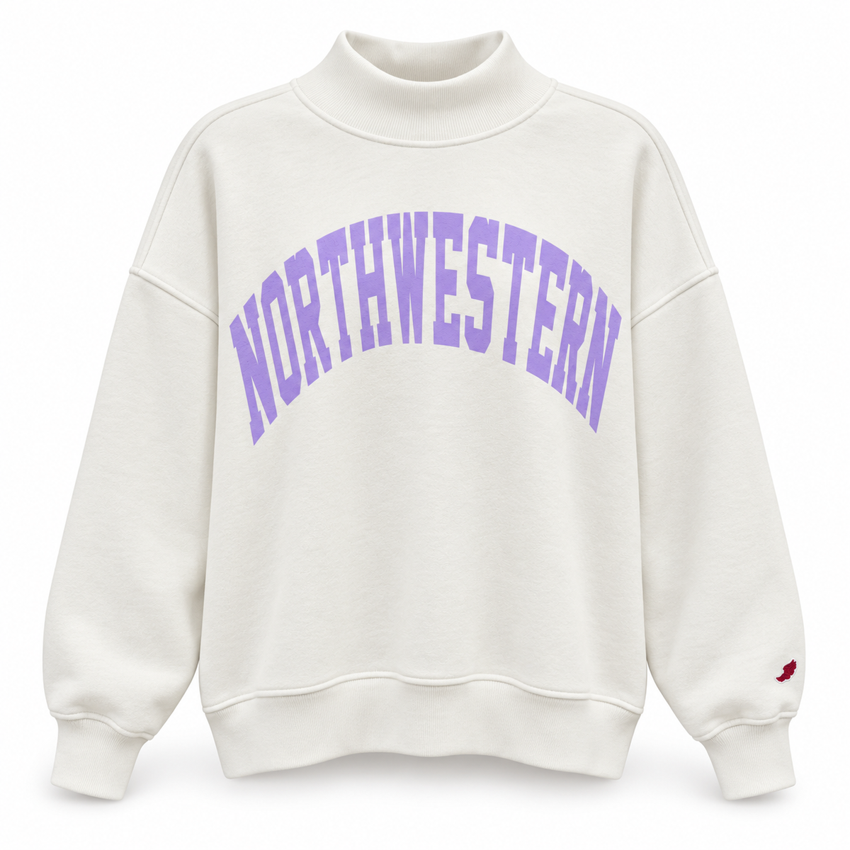 Northwestern University Wildcats Women’s League Diana Mock Neck Sweatshirt – Snow White