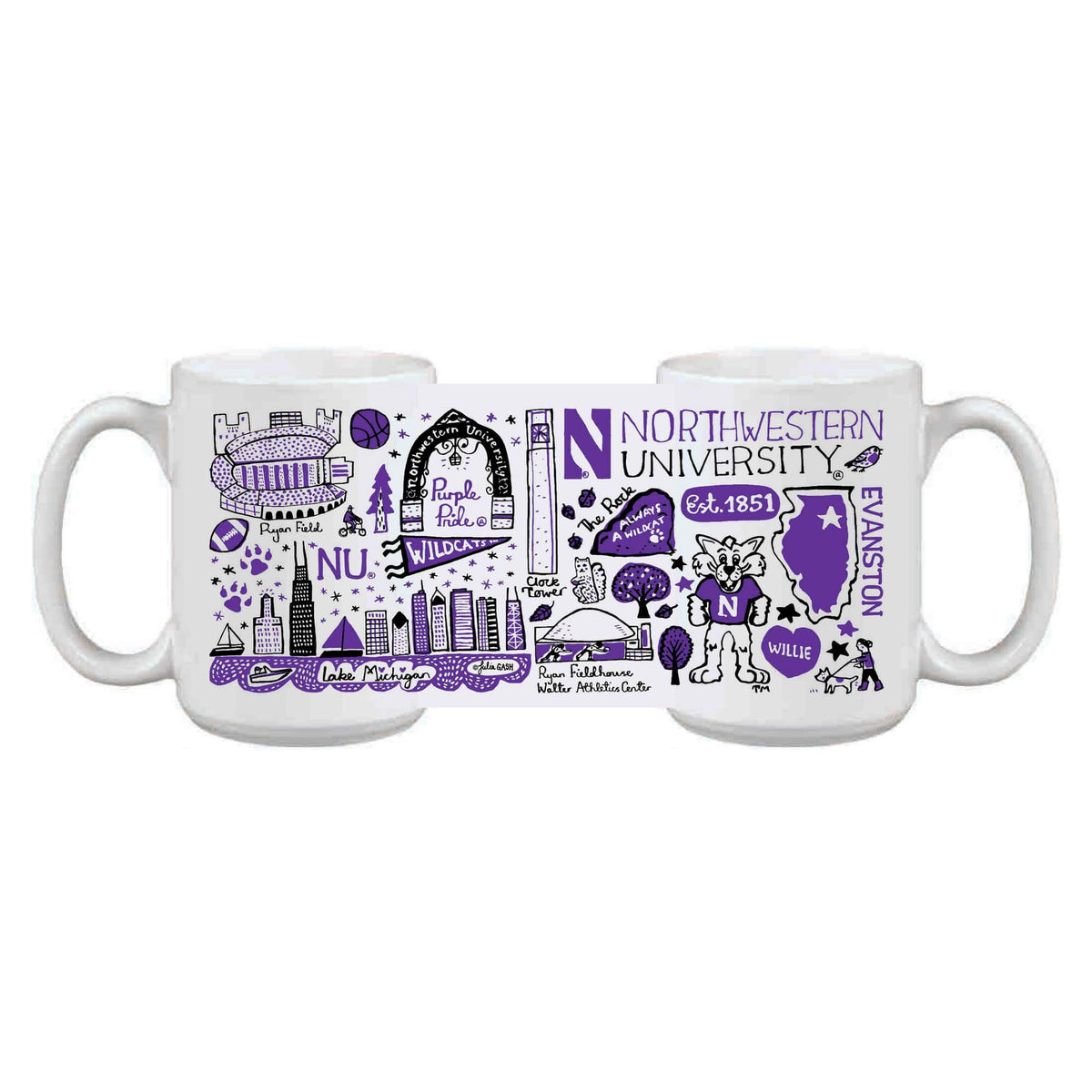 Northwestern University Wildcats Julia Gash 15 oz. Coffee Mug